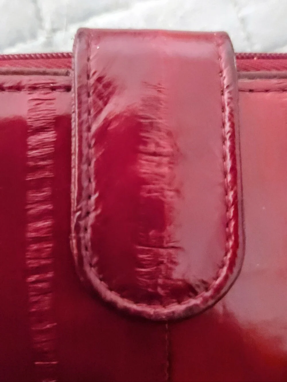 Vintage Burgundy Red Eel Skin Continental Wallet Snap Closure